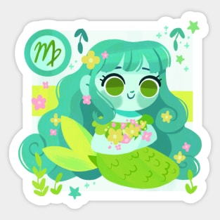 Virgo Mermaid Sticker